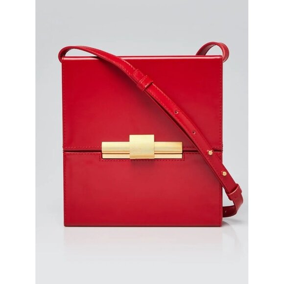 BOTTEGA VENETA Daisy Red Leather Cigarette Structured Crossbody Bag - Picture 1 of 13